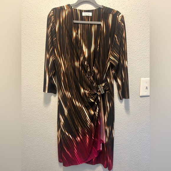 Calvin Klein Black and Pink Long Sleeve Dress - Picture 1 of 4